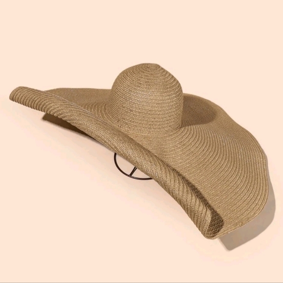 28" wide brim boho straw sun hat - Picture 2 of 6